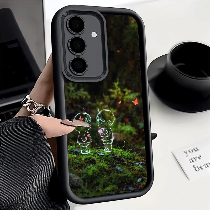 Nature Cute Child Painting Style Soft Phone Case for Samsung Galaxy S26 Ultra S25 Edge S24 S23 S22 Plus S21 S20 FE 5G Shell Sili