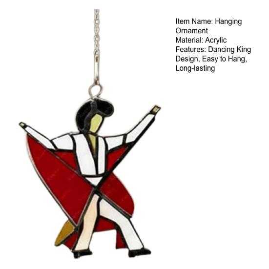 Dancing King Hanging Decoration Acrylic Hanging Ornament Stained Glass Style Spinner Sun Catcher for Garden Yard Window Decoration