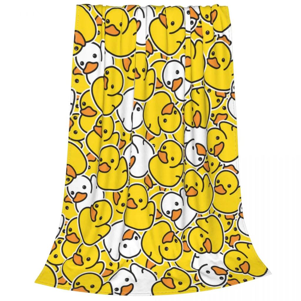 Cute Duck Pattern Ducky Cartoon Flannel Throw Blanket Animal Blankets for Bedding Car Super Soft Plush Thin Quilt
