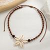 chic Geometric Woven Necklace Shell Bohemian Style Clavicle Chain Rope Woven Short Choker Necklace