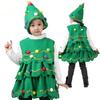 Children's Christmas Tree Costume Set Festive Girl Easy To Clean Xmas Hat Dress for Performance Cosplay Gifts