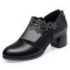 5cm Plus Size 35-42 Breathable Comfortable Mesh Rhienstone Shoes Women Pumps Summer 2025 Med Block Heels Gneuine Leather Shoes