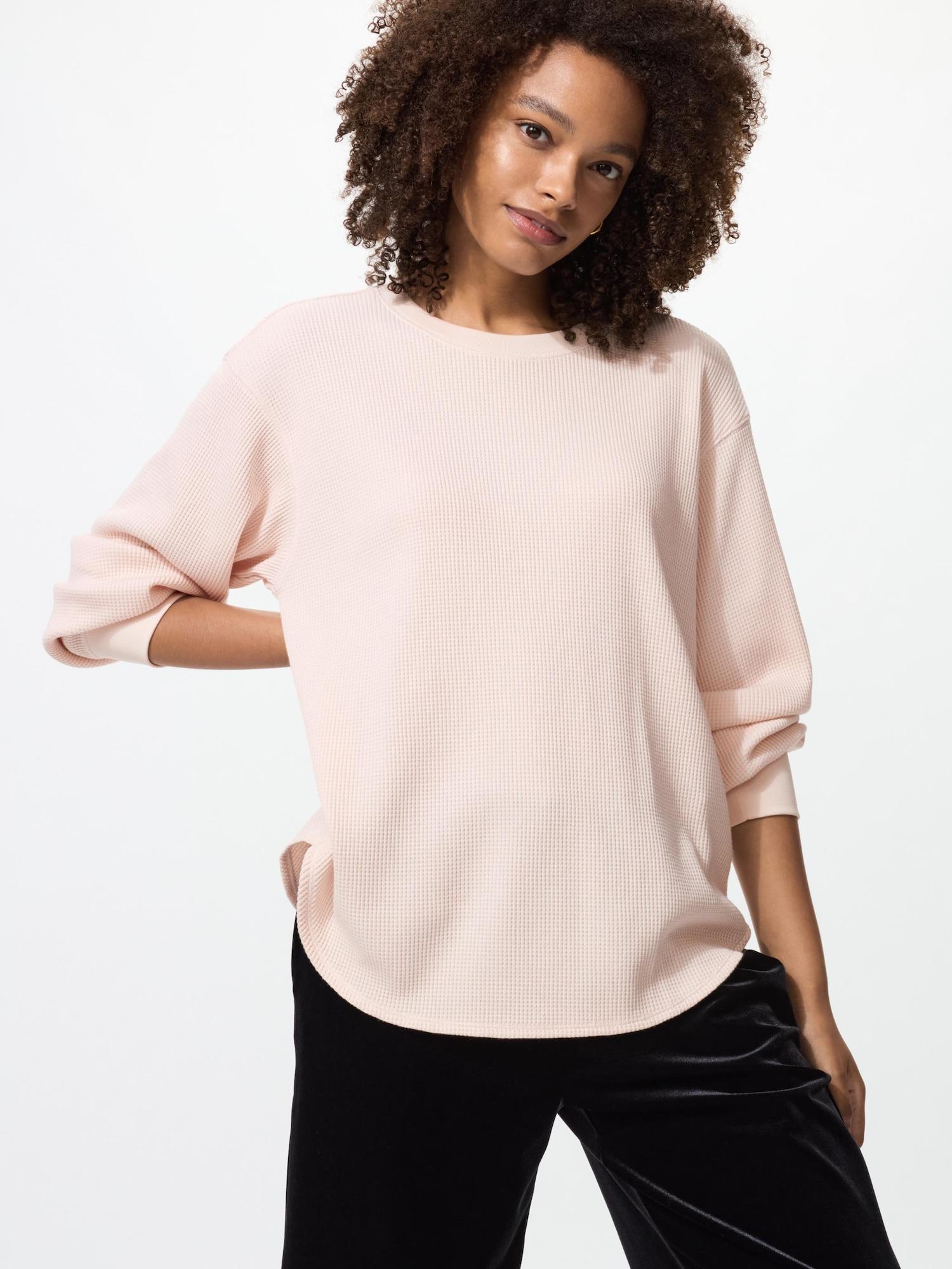 

Uniqlo Japan Waffle Crew Neck T с длинным рукавом 10 PINK/L