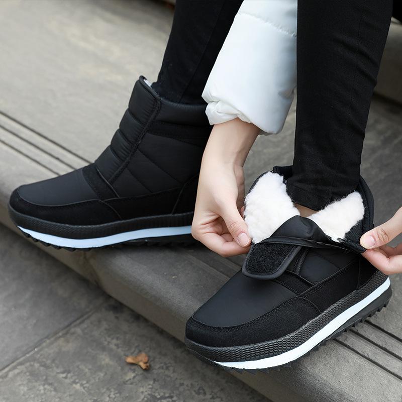 Outdoor Winter Snow Boots for Women, Thick and Warm Cotton Shoes, Anti Slip and Waterproof Midsole Boots