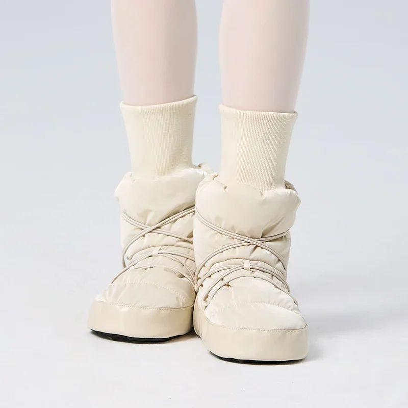 Women Ballet Boots Warm Dance Boots Girls Autumn Winter Ballet Soft Soled Cotton Antiskid Ballerina Boots Training Shoes