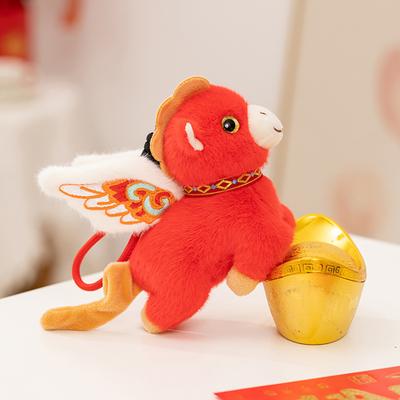 Yousheng Horse Plush Doll Keychain Year of The Horse Zodiac Ornament Hanging Plushie for Car Bag Chinese New Year Gift Auspicious Symbol Blessings