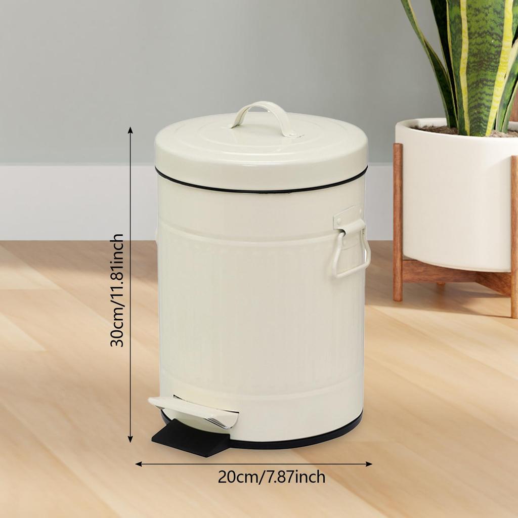 Step Trash Can Anti Slip Base Waste Basket Dustbin Foot Pedal Garbage Bin for Entryway Restroom Toilet Laundry Room Apartment