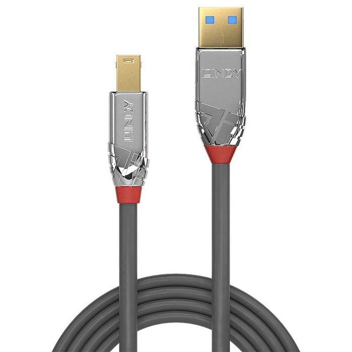 Câble USB 3.0 - LINDY - Cromo Line - 2m - Transfert 5Gbit/s - Connecteurs plaqués or