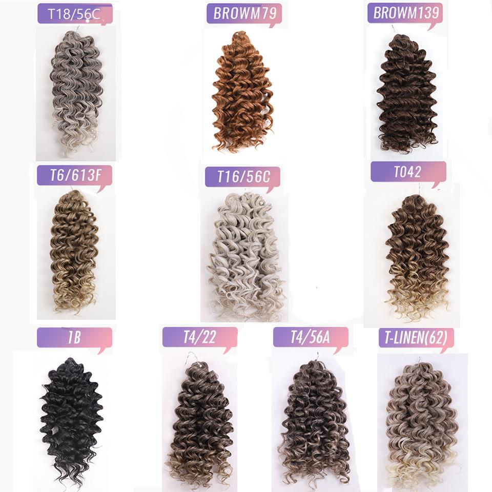 FREEDOM Synthetisches Deep Wavy Twist Häkelhaar Afro Lockiges Haar Häkelzöpfe Ombre Braun 12 Zoll Flecht Haarverlängerung