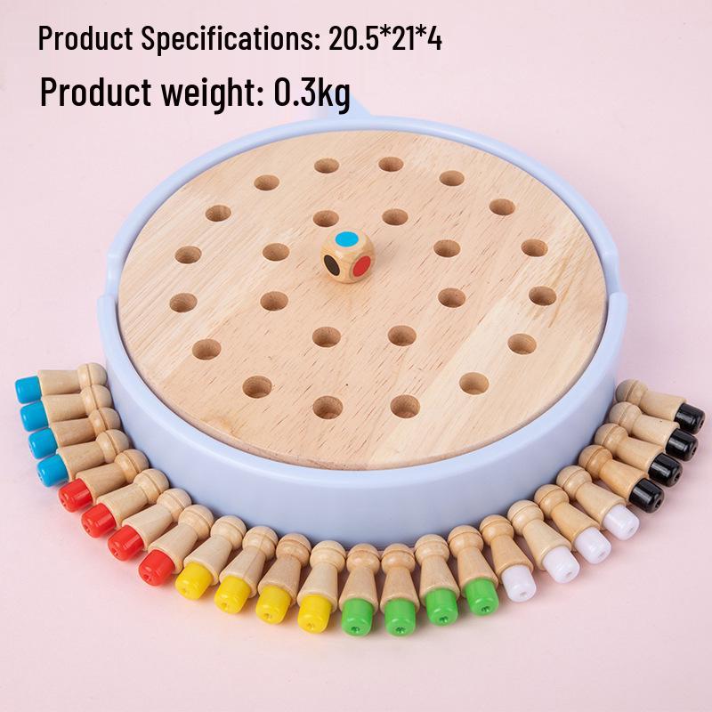 Wooden Color Memory Chess: Educational Game for Parent-Child Interaction and Concentration Training