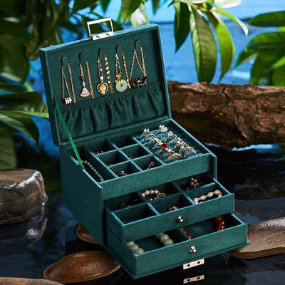 Mehrschichtige Schmuckaufbewahrungsbox, Ohrringe, Schubladentyp, Schmuckschatulle, Ring, Halskette, tragbare Schmuckschatulle