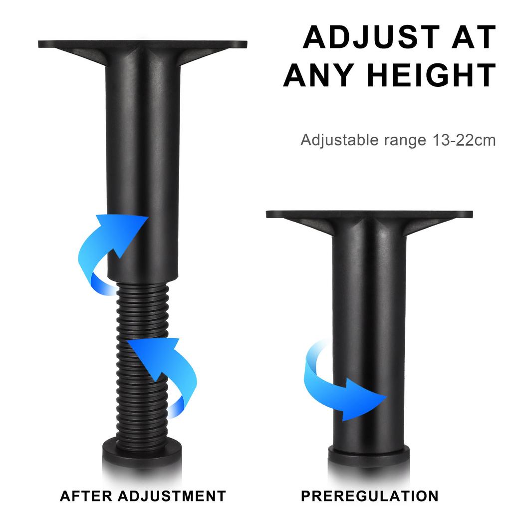 2Pcs Bed Frame Center Support Heavy Duty Adjustable Legs 5.11-8.66in Strong Load-Bearing Bed Replacement Parts Non-Slip Floor