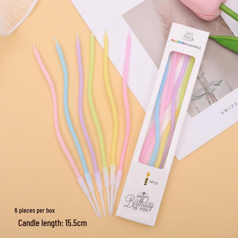 LIEI Rainbow Curved Birthday Candle