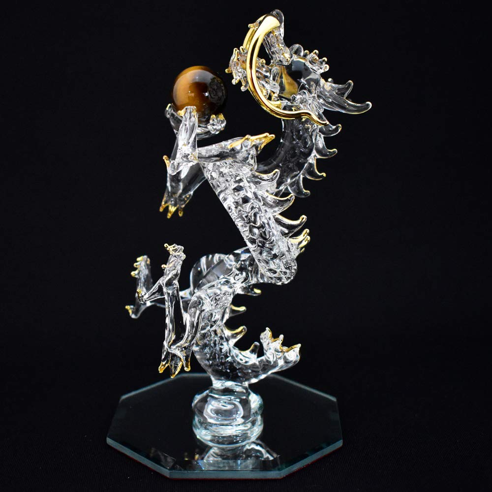 Handmade Glass Crafts, Feng Shui, Good Luck, Fortune, Rising Dragon