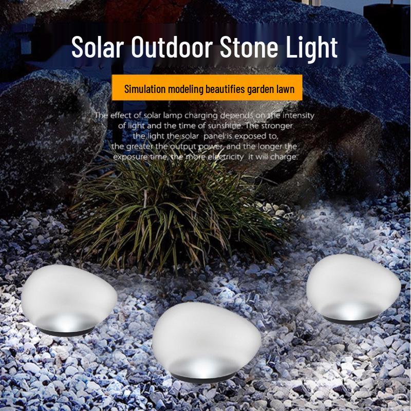 Outdoor Solar Pebble Garden Lights for Lawn and Courtyard