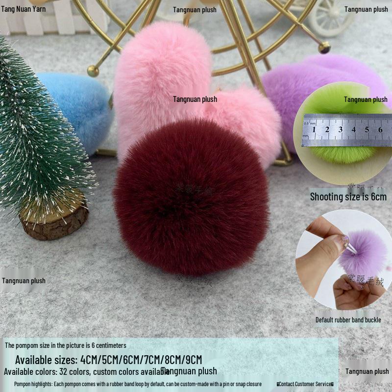 3cm 4cm 5cm Colored Imitation Rabbit Fur Pompon for Clothing, Bag Charms, Shoes & Hats DIY Decoration
