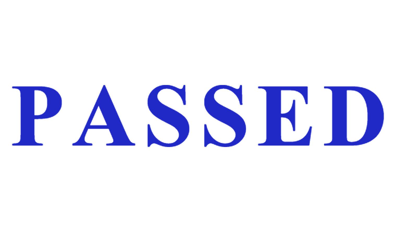 

Printtoo Passed Self Inking Rubber Stamp Pre-Inked Office Stamp- Home Office Business Stationery, Black- 42 x 9 42mmx9mm синій