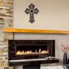 Wrought Iron Cross Wall Decor Vintage Metal Art Sculpture for Home Church Farmhouse Modern Decorative Craft