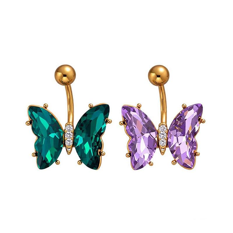 Stainless Steel Butterfly Belly Button Ring Navel Piercing Ring For Women Girls Sexy Belly Piercing Ring Body Jewelry