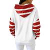 Women's Loose And Comfortable Drawstring V-neck Long Sleeved Christmas Print Hoodie