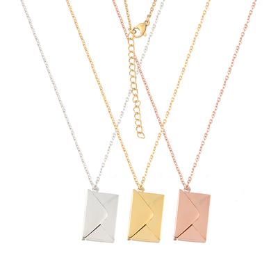 Detachable Envelope Pendant Necklaces Mirror Polish Stainless Steel Creative Love Letter Necklace