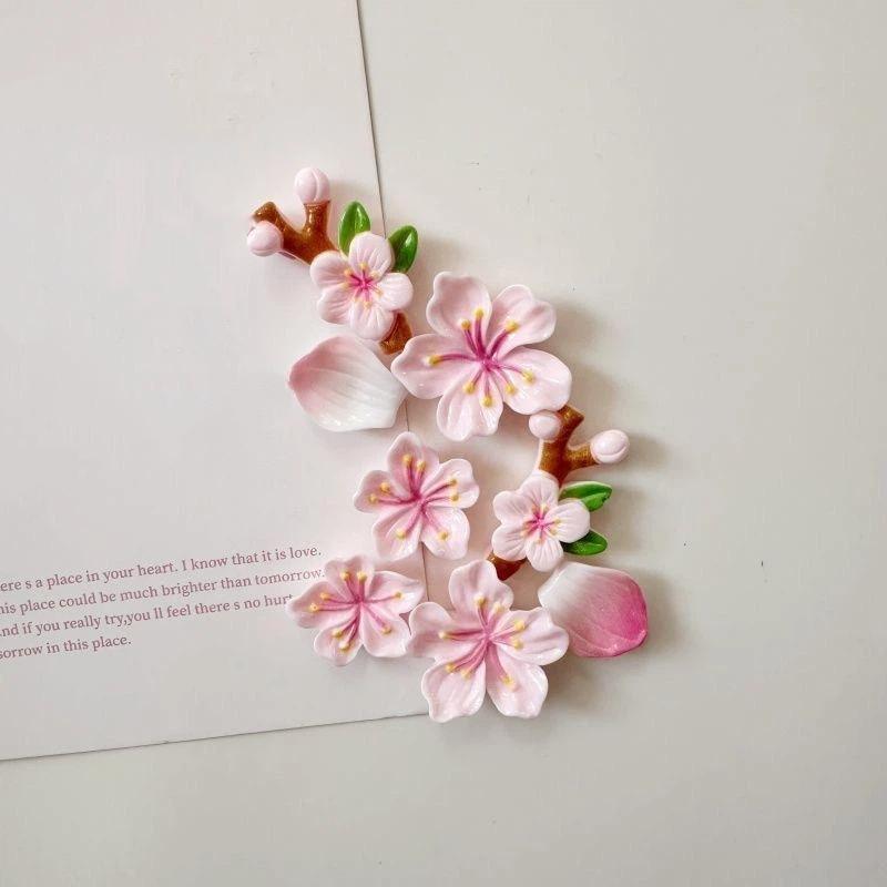8/16Pcs Magnetic Cherry Blossom Fridge Magnet Cute Flower Magnetic Decor For Home