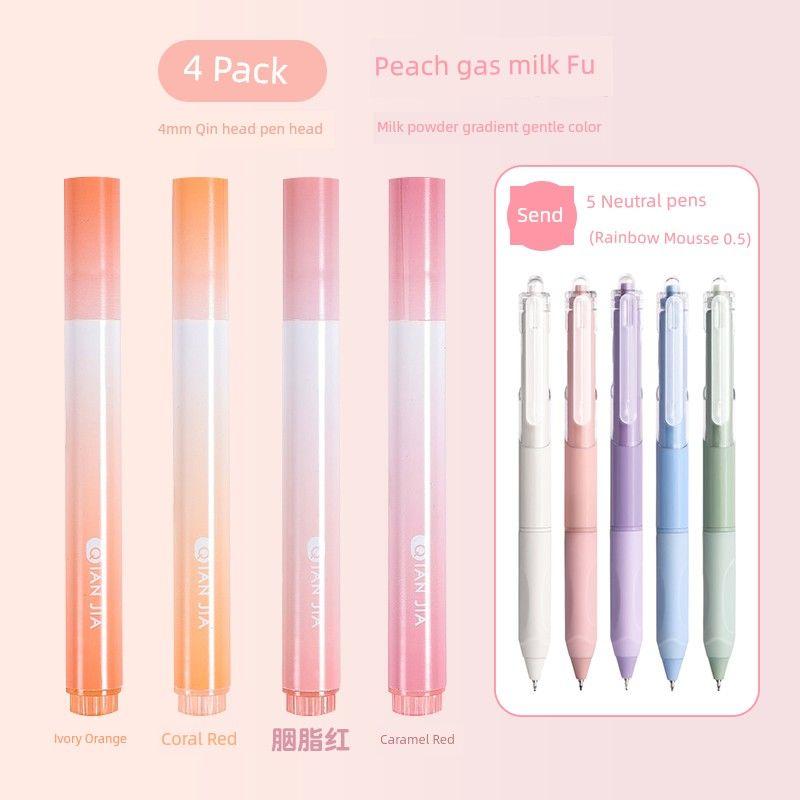 

Good-looking Eye Protection Color Fluorescent Pen Students Use Color Stroke Key Points Marking Pen Marker Hand Account Special Fluorescent Pen [Four Pack] Peach Gas Milk Fu +5 Gel Pens