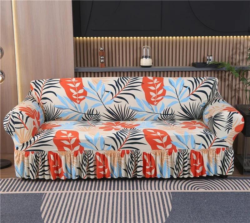 2025 New Floral Couch Cover Sofa Covers Washable Furniture Protector for Dogs Corner Sofa Skirt 1/2/3/4 Seater Sofa Slipcovers