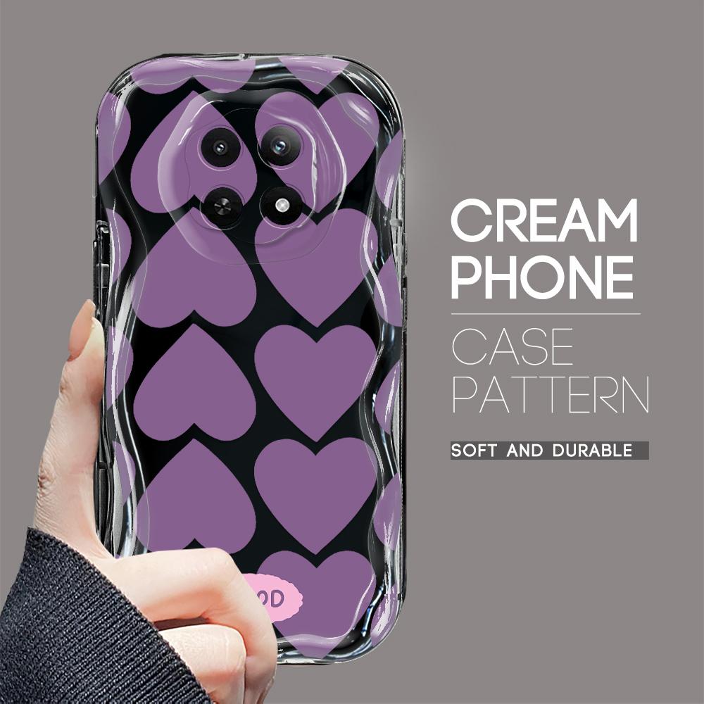 Cartoon Pattern Cream Texture Casing Wavy Edge Soft Silicone Cover Phone Case for OPPO Reno Realme OnePlus Vivo