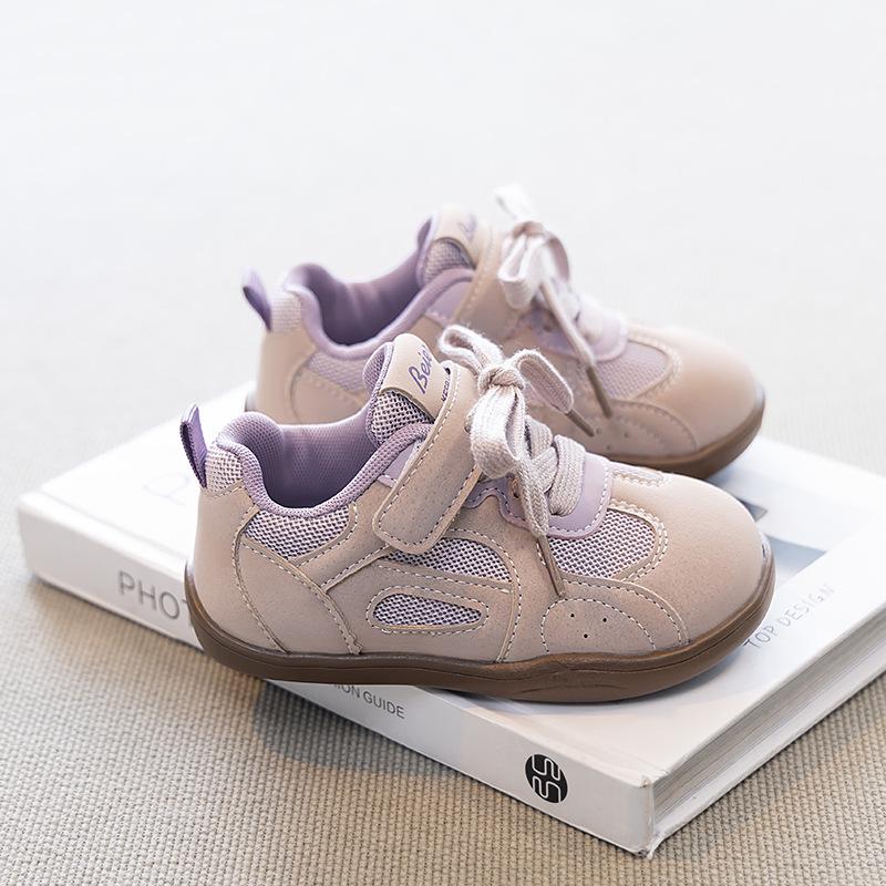 

Girls Purple Casual Mesh Sneakers Kids Soft Sole Velcro Running Shoes 26 розовый
