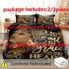 3Pcs Duvet Cover Set (1*Duvet Cover + 2*Pillowcase) Fashion Black Girl Print Bedding Set Soft Comfortable Duvet Cover