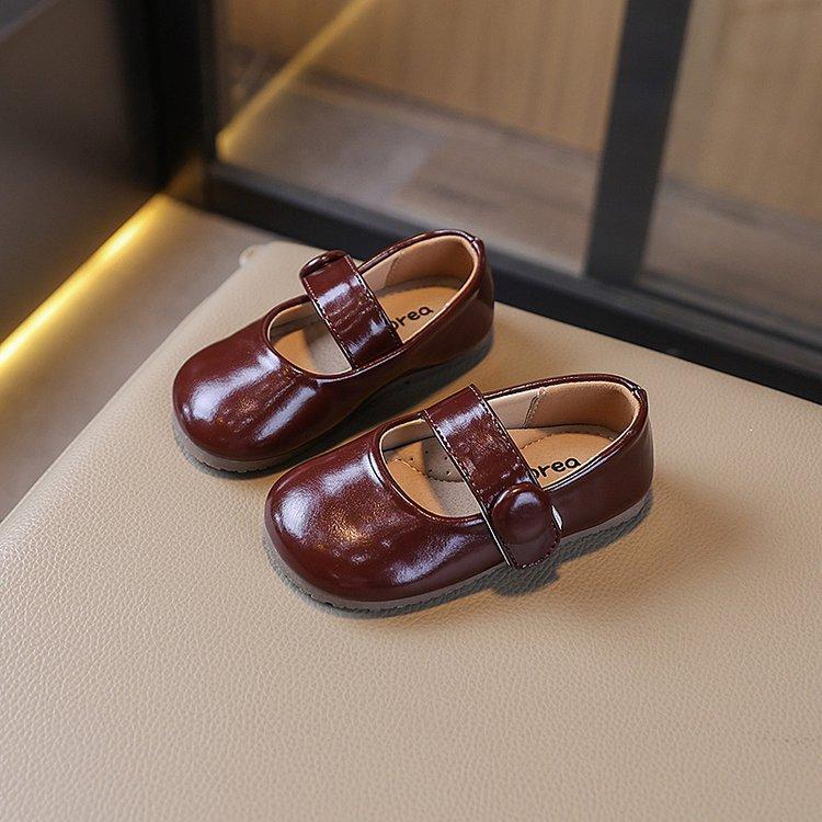 

Детская кожаная обувь весна и осень новая обувь Мэри Джейн для девочек с мелким вырезом, туфли принцессы для девочек, детская обувь на мягкой подошве 35 коричневый