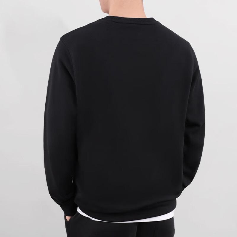 Li Ning Training Series Solid Color Logo Sports Crew Neck Pullover Long Sleeve Sweatshirt Men Sweatshirt Black AWDQ643-4
