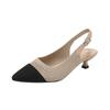 Women Sandals Sharp Pointed Shallow Mouth Slim Heel Women's Shoes Knitted Comfortable High Heels Knitted Breathable Sandals