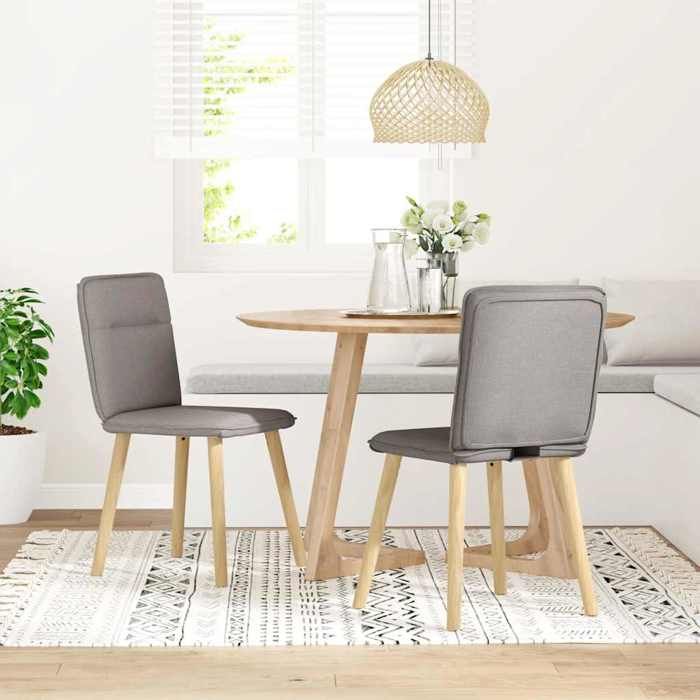 VidaXL Dining Chairs Set of 2 Taupe Fabric, Dining Chair, Kitchen Chair, Accent Chair, Chair, Living Room Chair, 4101226