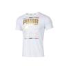 Casual Sports Foil Logo Print Crew Neck T-Shirt Men Tops White 586589-02