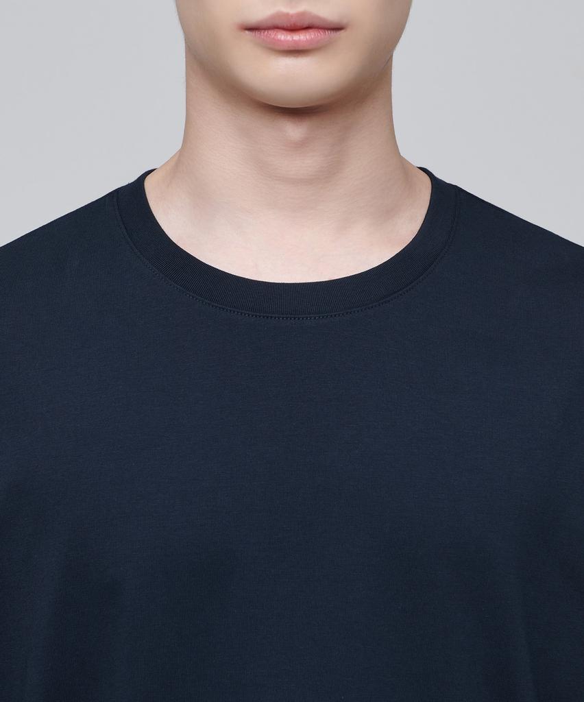Musinsa Standard Supima Relaxed Crew Neck Long Sleeve T-Shirt [Navy]