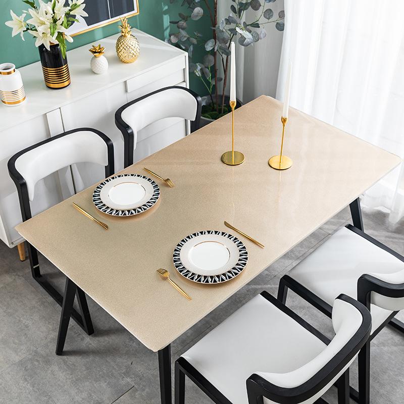 Modern Simple Pvc Waterproof, Oil-Proof And Anti-Scalding Leave-In Tablecloth Coffee Table Cloth Dining Table Mat Soft Glass Internet Celebrity