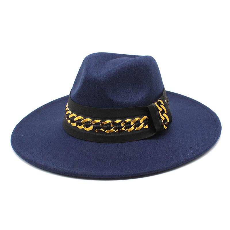 Exotic 9.5Cm Large Brim Top Hat Ethnic Accessories Jazz Hat Cashmere Felt Hat Gentleman And Lady Hat