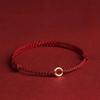 PONYKISS  Sterling Silver 18K Gold Ping Buckle Red Rope Charm Bracelet for Women Classic Fine  Minimalist Accessories