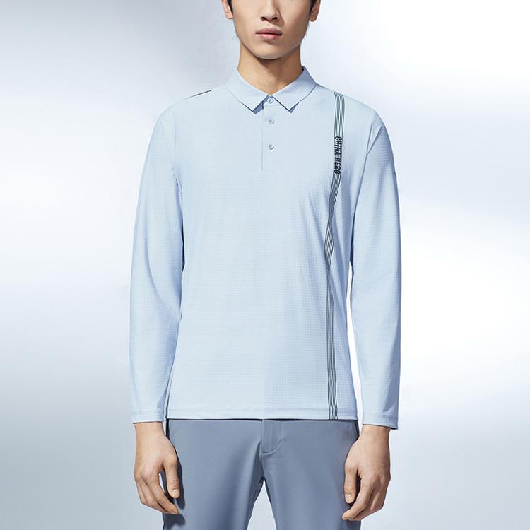 Anta Floral Print Long-Sleeve Polo Shirt Men Tops Moonlight-Blue 152317416-1