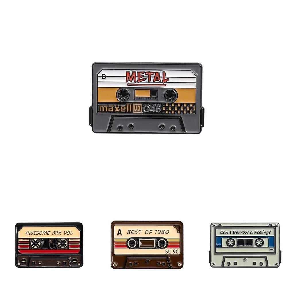 Music Cartoon Artistic Cassette Brooch Colorful Alloy Pin Unique Decoration Everyone For
