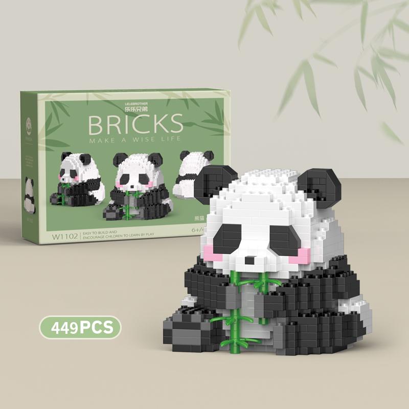 Creative DIY Assemable Animal Cute MINI Chinese Style Animal Panda Building Block Educational Boy Toys For Children Model Bricks