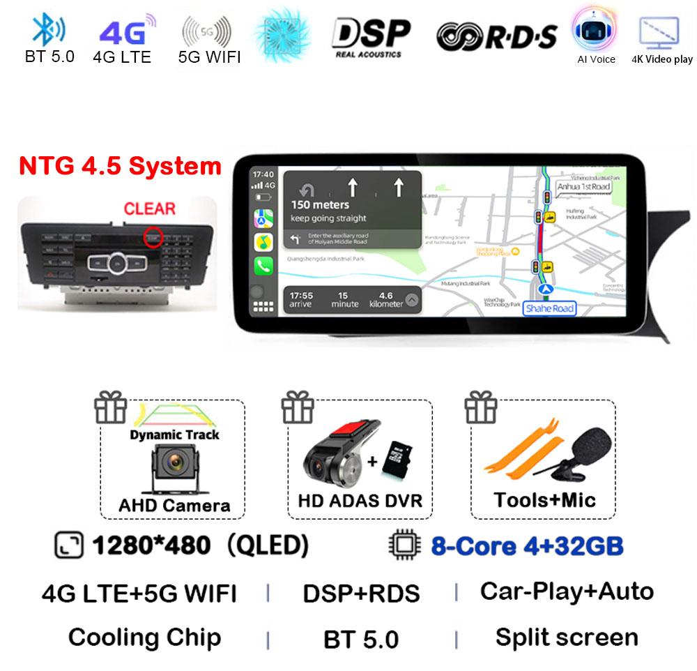 8.8" Android 14 Carplay Car Radio For Mercedes Benz C Grade W204 2011 - 2014 LHD RHD NTG 4.5 System Auto Stereo GPS Multimedia