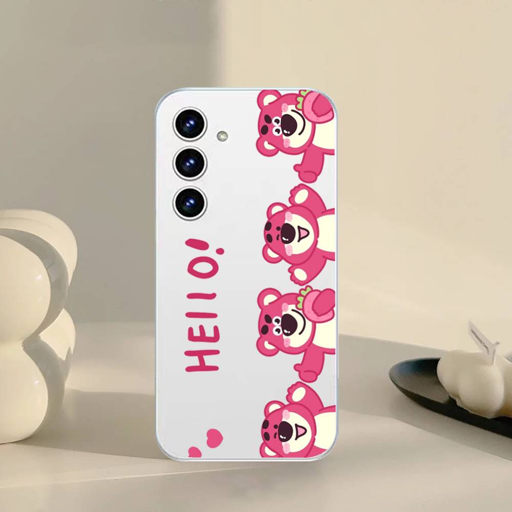 Cute L-Lotso Phone Case For Samsung Galaxy S21 S22 S23 S24 S25ULTRA FE Ultra Plus5G A52S Transparent Cover