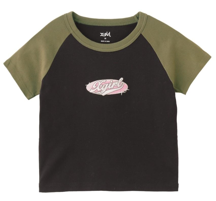 

Casual Oval Logo Embroidery Raglan Baby Tee Black X-girl S/S чёрный