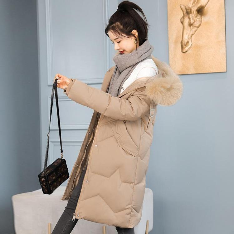 Women Long Loose Down Cotton Padded Jacket Plus Size Thin Warm Winter Jacket L