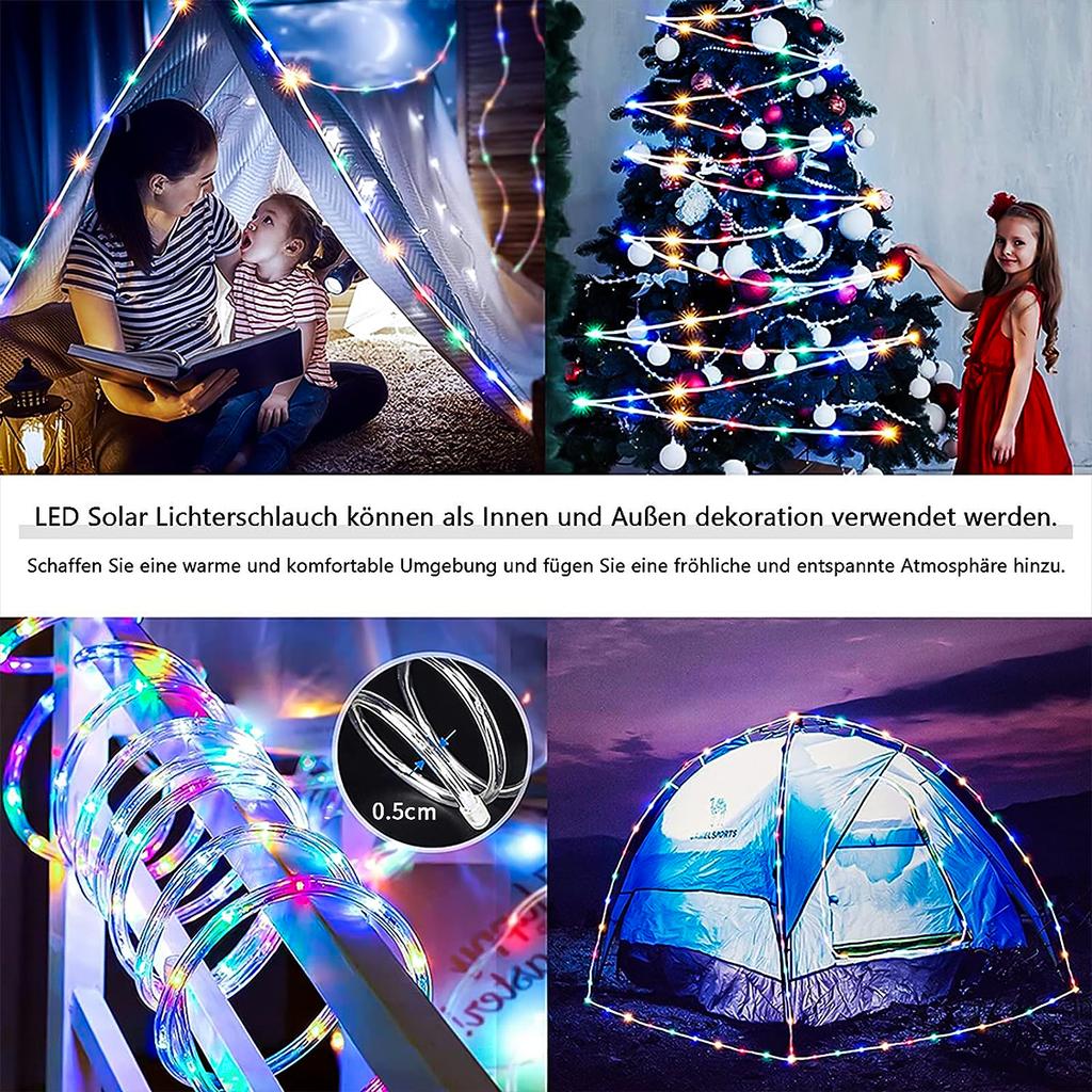 7-32M Solar Rope Light Waterproof Outdoor Solar Powered Fairy Lights 8 Mode Christmas for Garden Yard Holiday Tree Decor Light