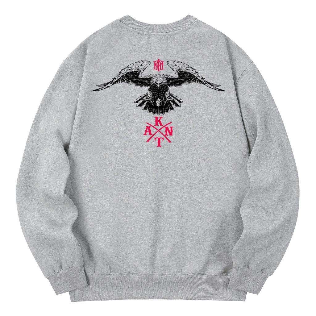 KAN6312 Kmg0103 Eagle Fleece-Lined Sweatshirt - Gray