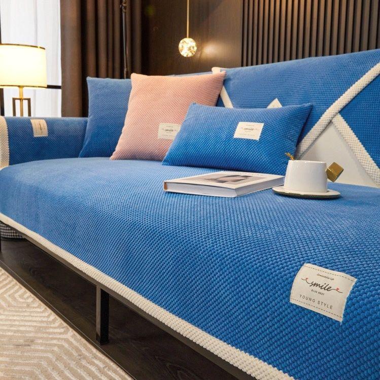 

Corduroy Sofa Cushion, Thickened Plush Non-slip Seat Cushion In Winter, Universal Warm Velvet Sofa Cover for All Seasons, Backrest Towel 90*160cm